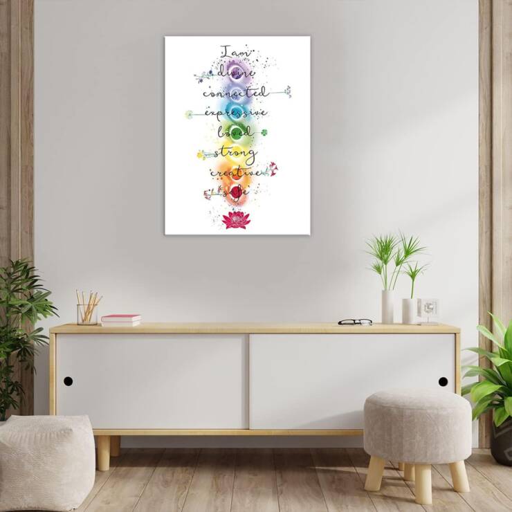 7 Chakra Quotes Sign Canvas