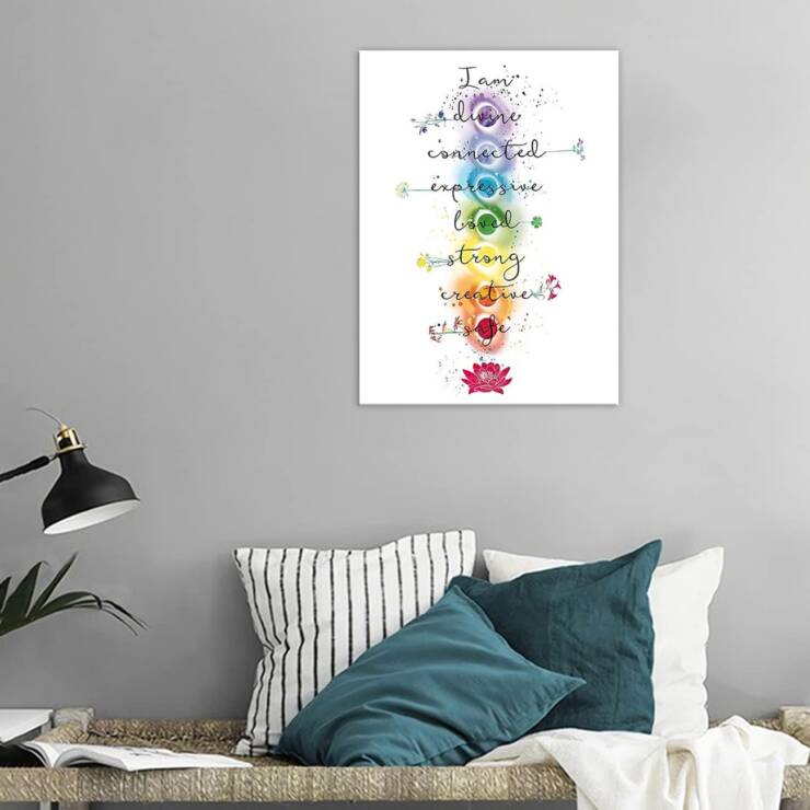 7 Chakra Quotes Sign Canvas