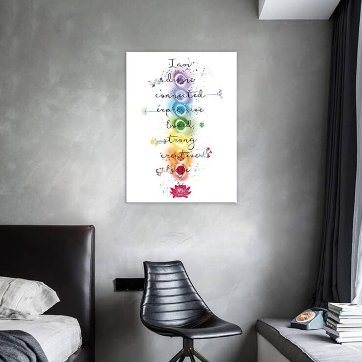 7 Chakra Quotes Sign Canvas