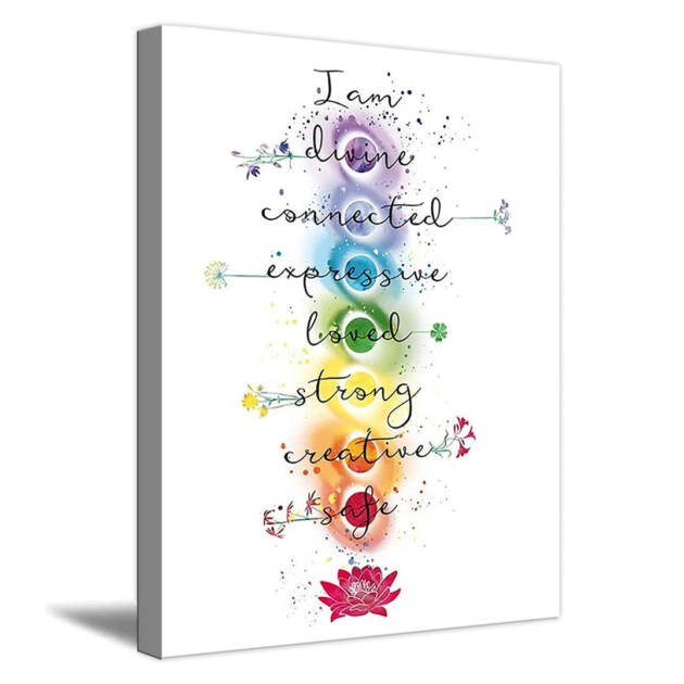 7 Chakra Quotes Sign Canvas