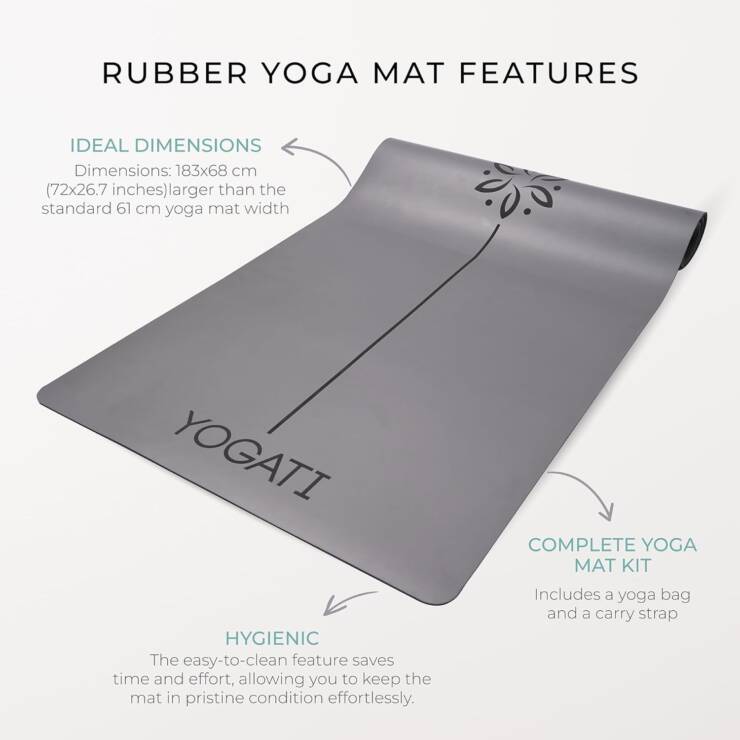 YOGATI Natural Rubber Yoga Mat