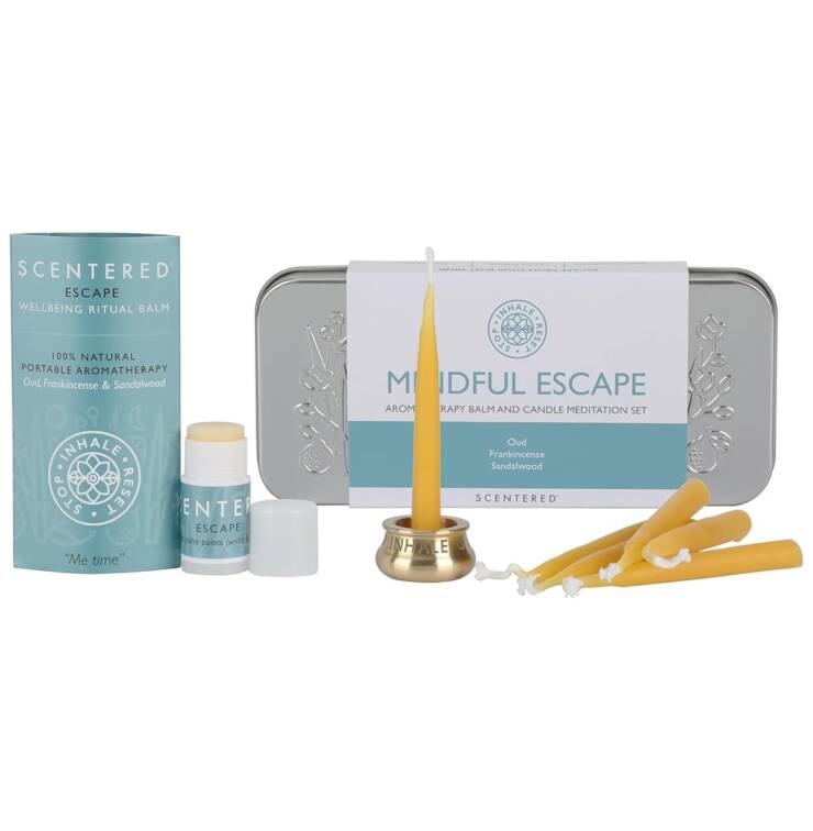 Scentered Aromatherapy Balm & Meditation Candle Set