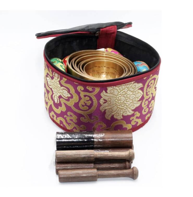 Tibetan High Sided Singing Bowl Set