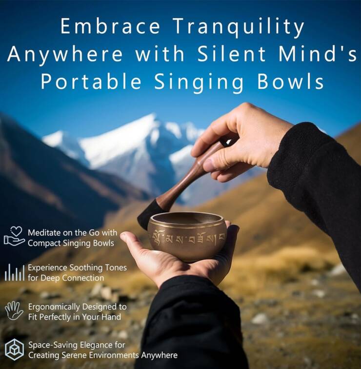 Tibetan Singing Bowl Set gold