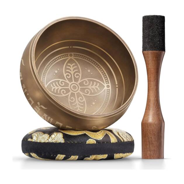 Tibetan Singing Bowl Set gold