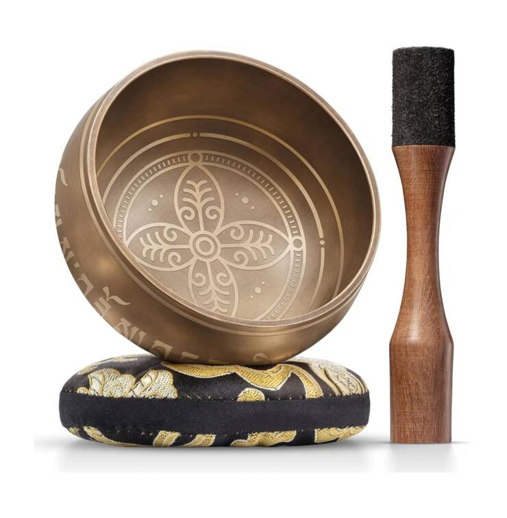 Tibetan Singing Bowl Set gold