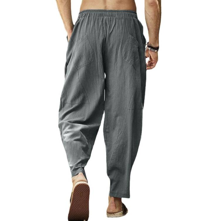 Men's Solid Casual Yoga Pants with Pocket