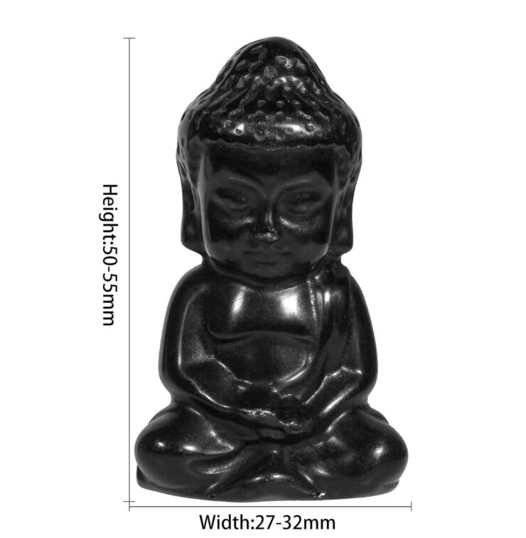 Obsidian Crystal Baby Buddha Statue