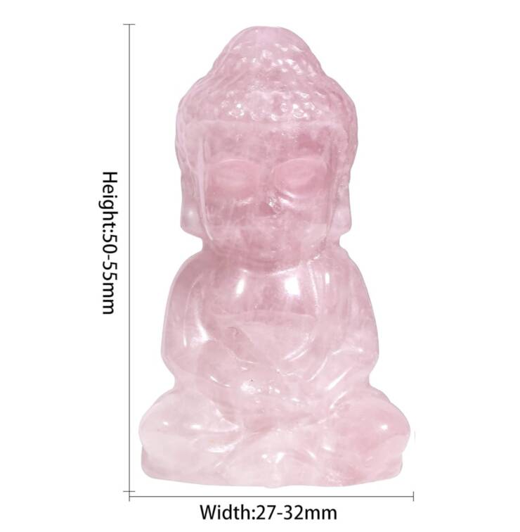 Rose Quartz Crystal Baby Buddha Statue