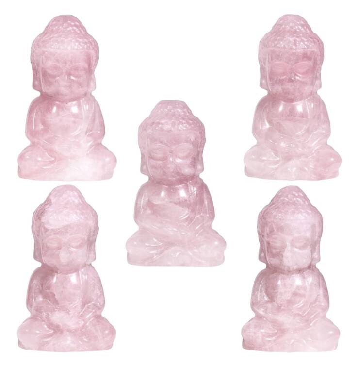 Rose Quartz Crystal Baby Buddha Statue