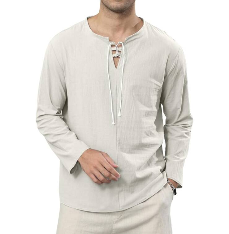 Ryehack Men's Cotton Linen Shirt