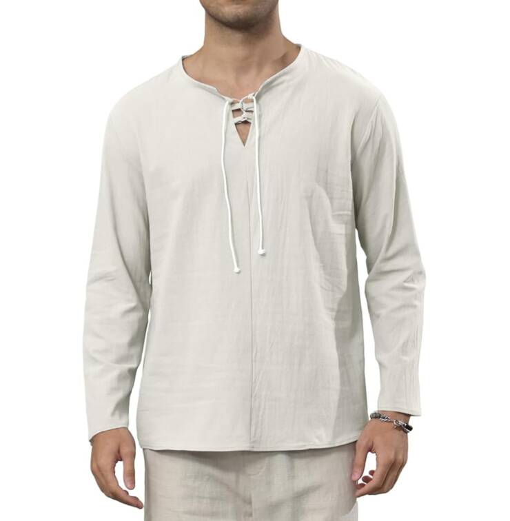 Ryehack Men's Cotton Linen Shirt