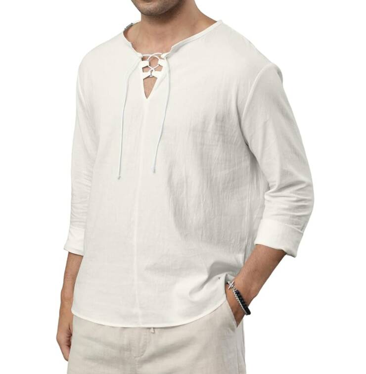 Ryehack Men's Cotton Linen Shirt