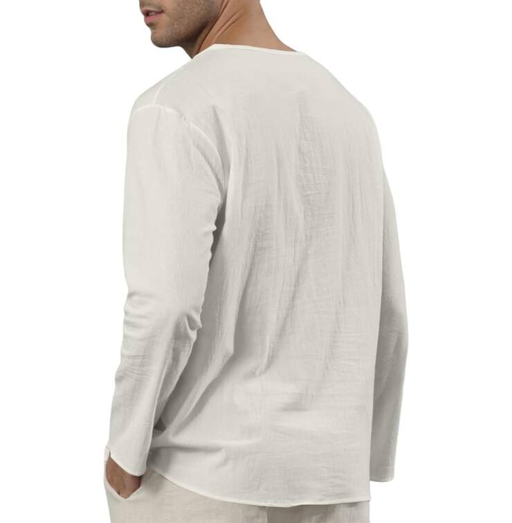 Ryehack Men's Cotton Linen Shirt