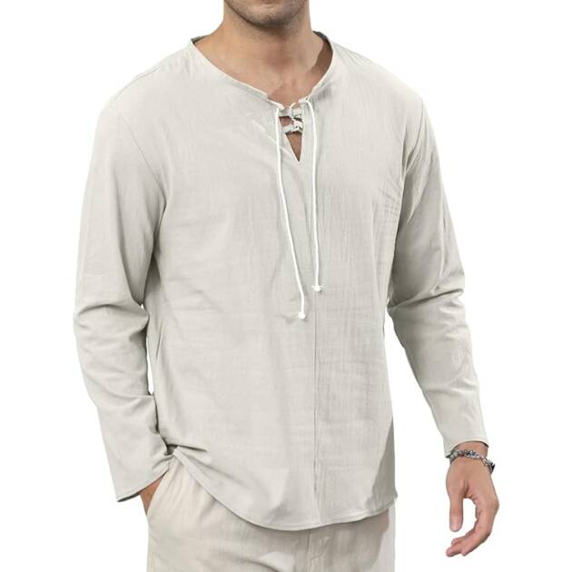 Ryehack Men's Cotton Linen Shirt