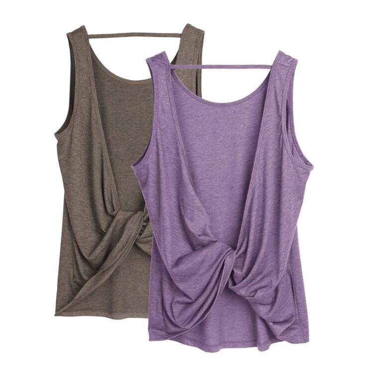 Womens' Yoga Tops Open Back pack