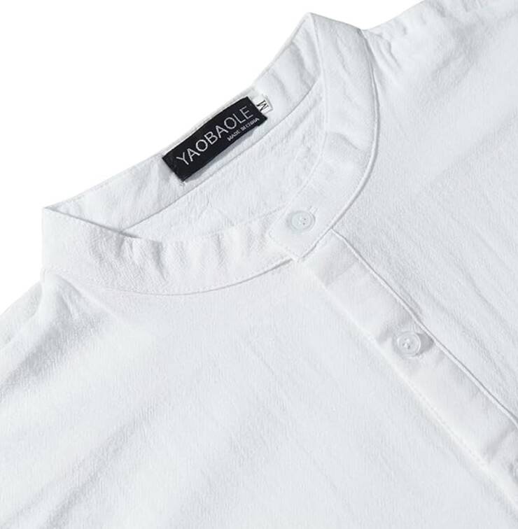 YAOBAOLE Linen Cotton Henley Shirt